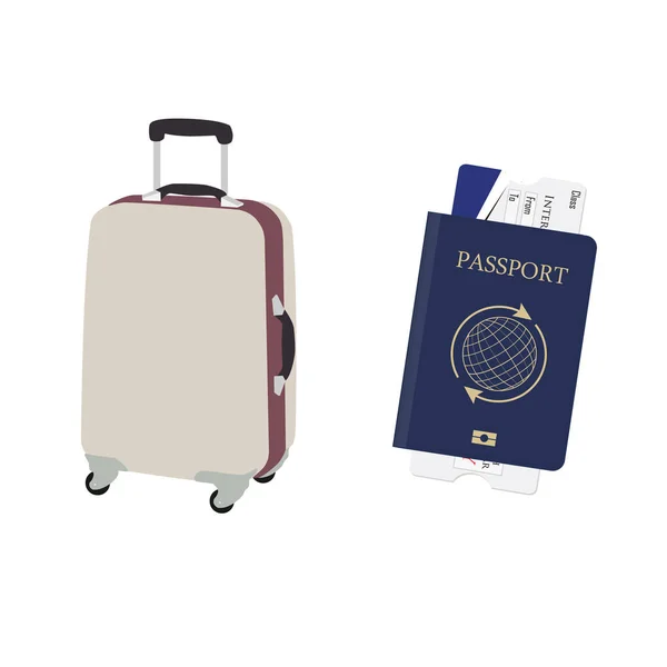 Equipaje y pasaporte — Foto de Stock