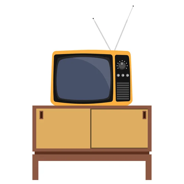 Retro tv i meble — Zdjęcie stockowe