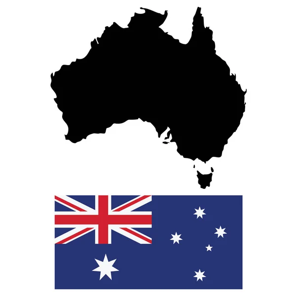 澳大利亚地图和国旗 — 图库照片