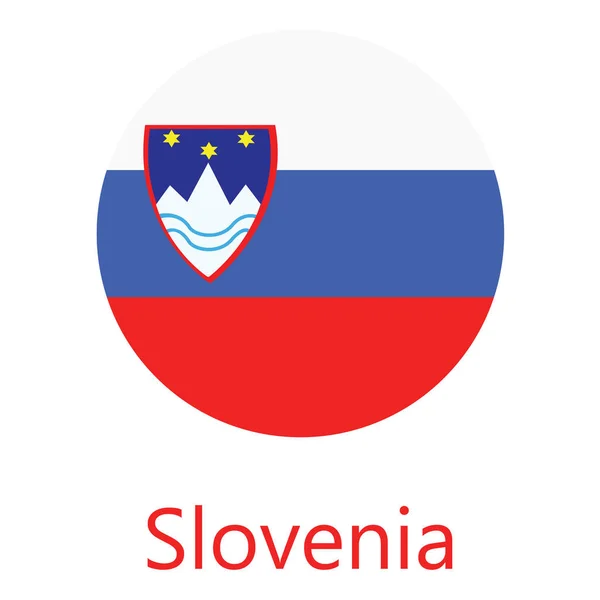 Bandeira redonda Eslovénia —  Vetores de Stock
