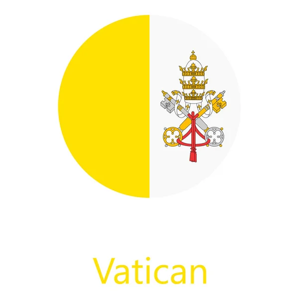 Bandeira redonda Vaticano — Vetor de Stock