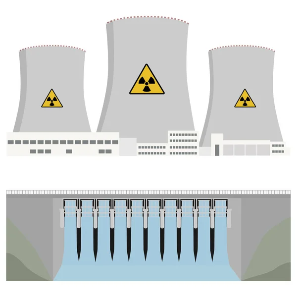 Hydro power plant — Stockvector