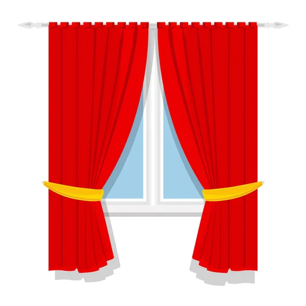Red curtain vector — Stock Vector