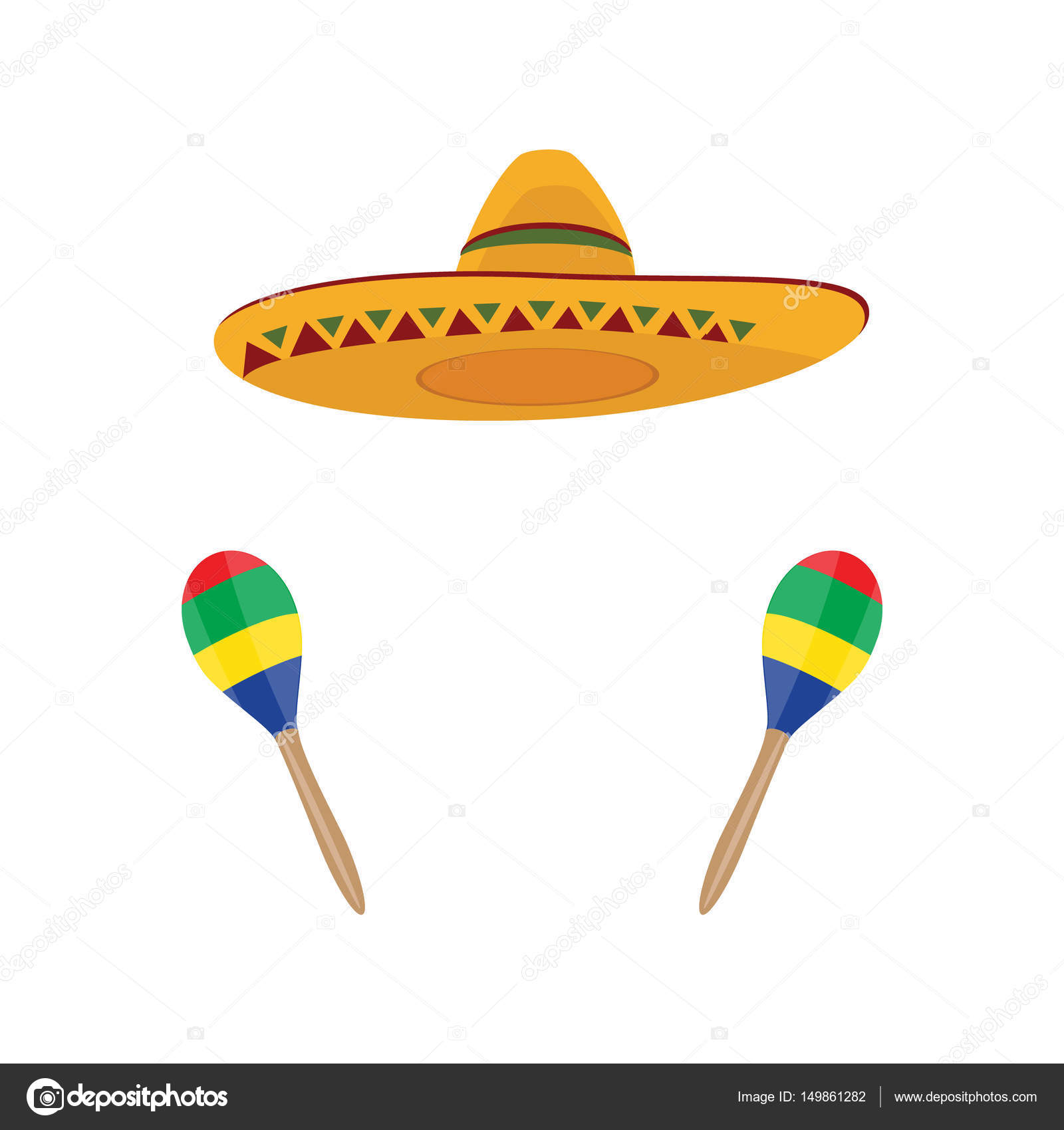 Sombrero hat and maracas Stock Photo by ©viktorijareut 149861282