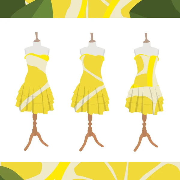 Kleid mit Zitronenmuster — Stockfoto
