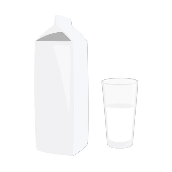 Melk pack en glas — Stockfoto