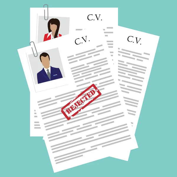 Concepto rechazado cv — Foto de Stock