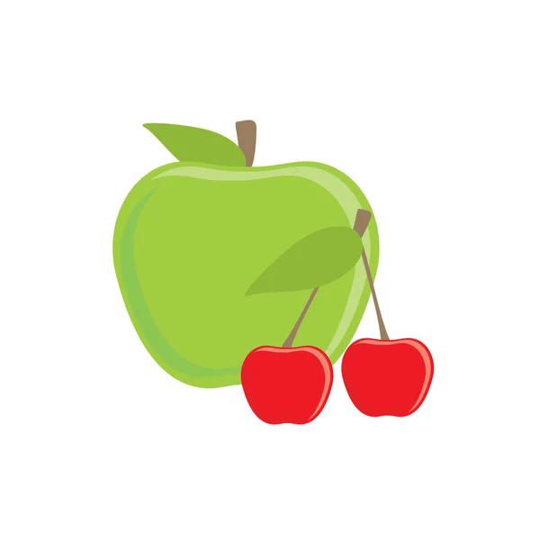 Jablko a cherry — Stock fotografie