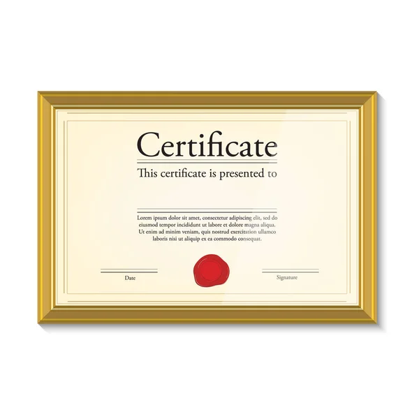 Certificate in golden frame — Stock Photo, Image