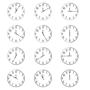 Clock icon set clipart