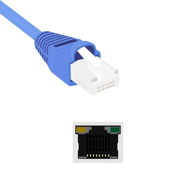 Ethernet cable, port — Stock Photo, Image