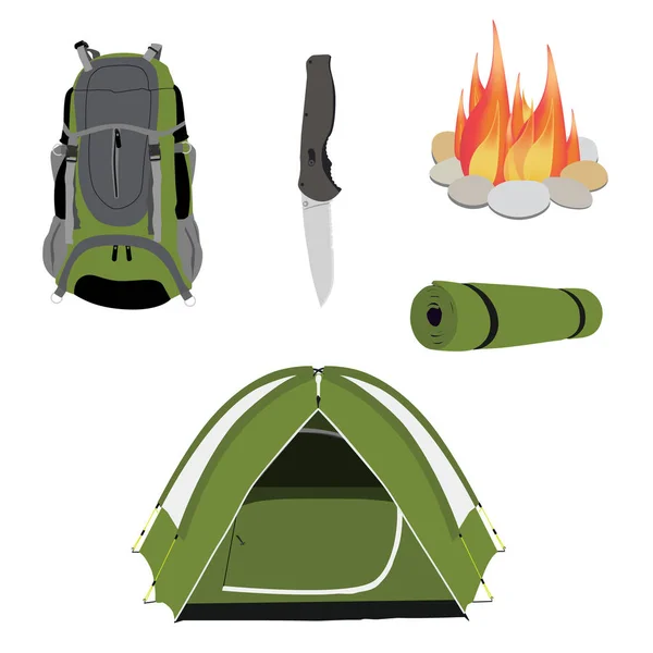 Camping Set raster — Stockfoto