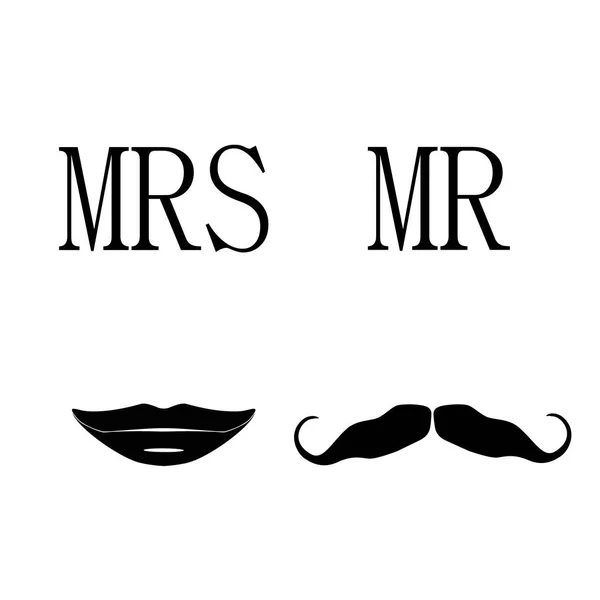 Mrs and mr symbols — Stock Photo, Image