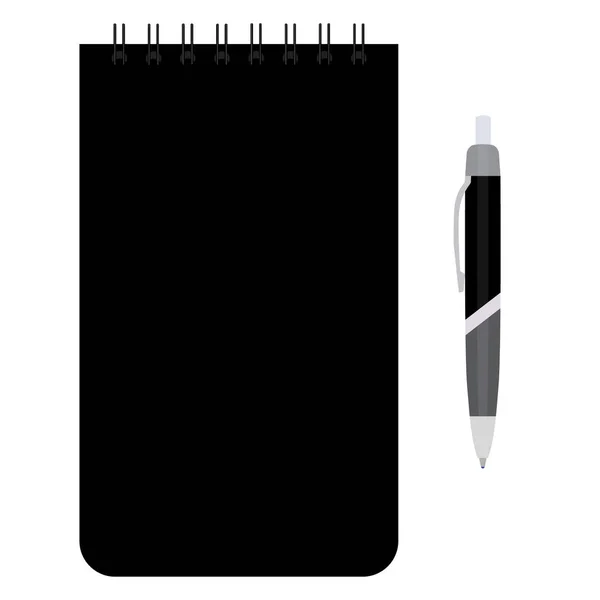 Notepad and pen — Stock Vector