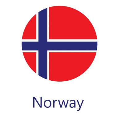 Norveç bayrağı yuvarlak