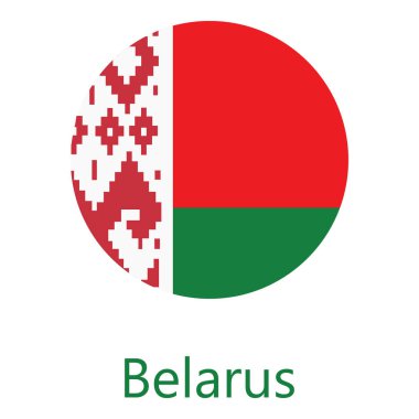 Beyaz Rusya bayrağı yuvarlak