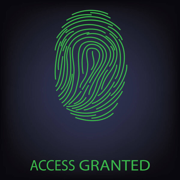 Доступ предоставлен отпечатки пальцев
