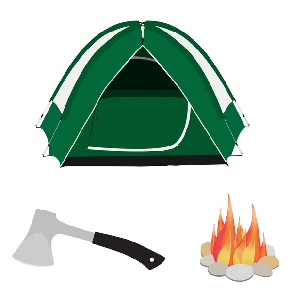 Conjunto de icono de camping —  Fotos de Stock