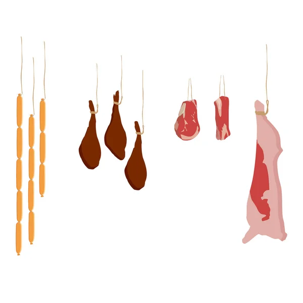 Vlees assortiment vector — Stockvector