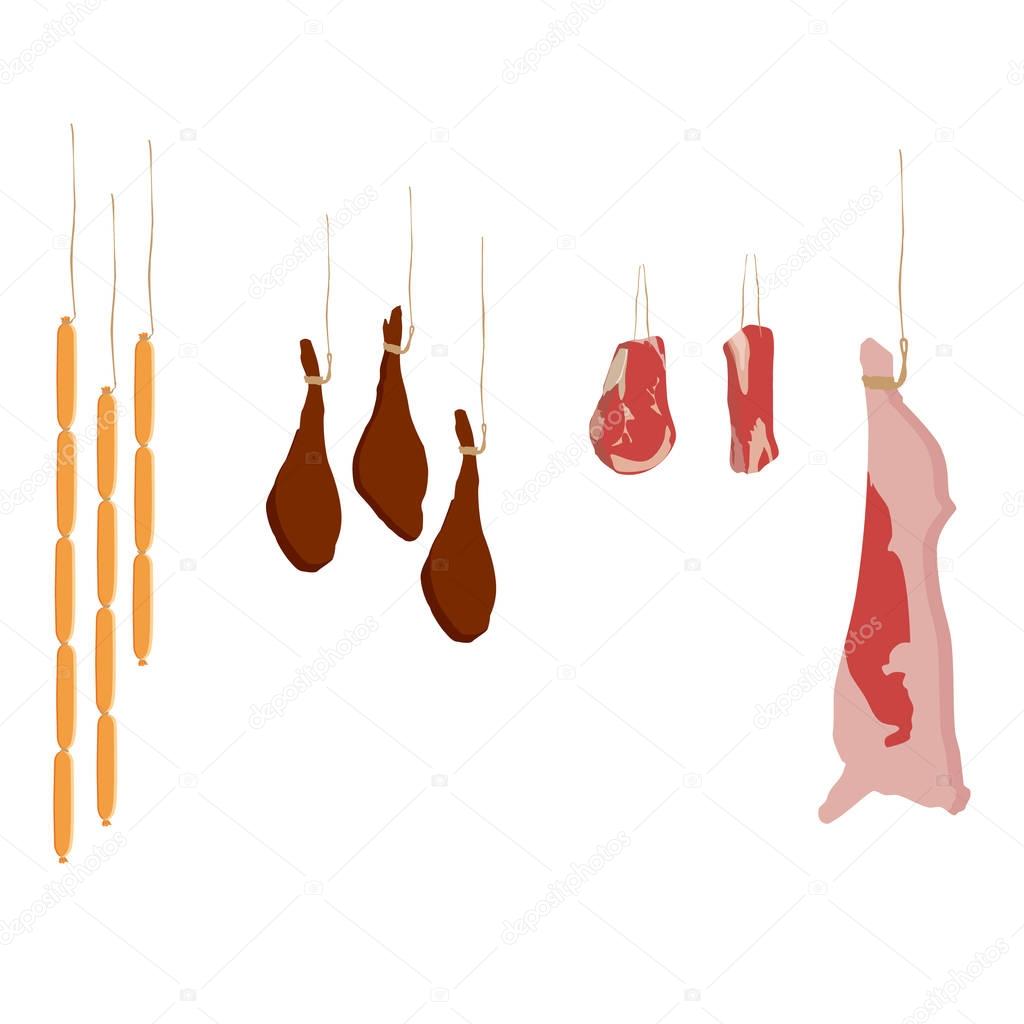 Meat assortment vector