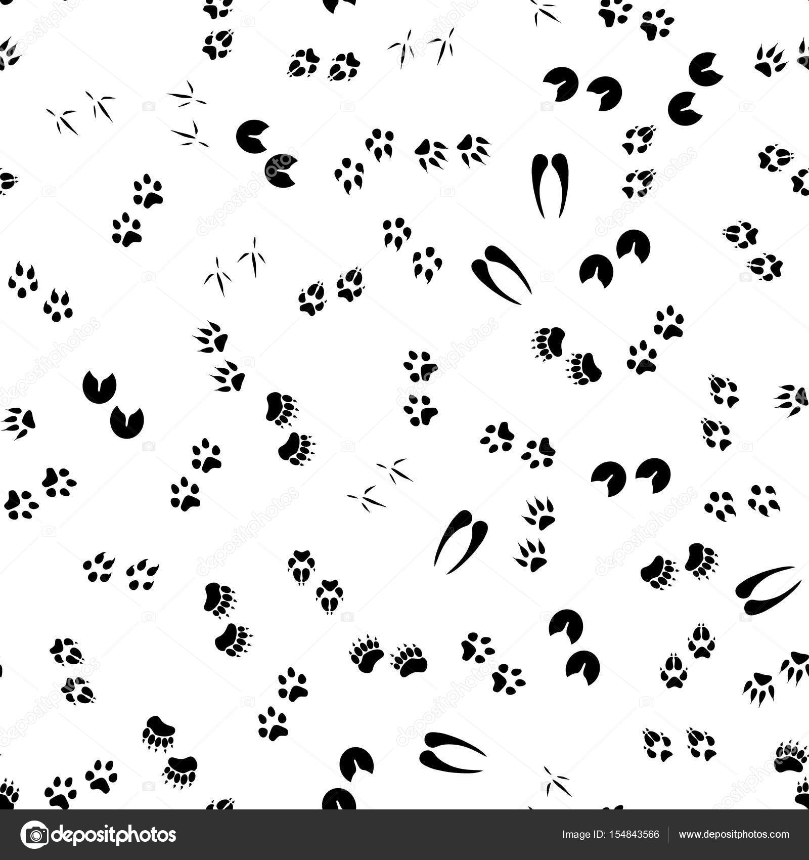Seamless pattern with animal footprints Stock Photo by ©viktorijareut ...