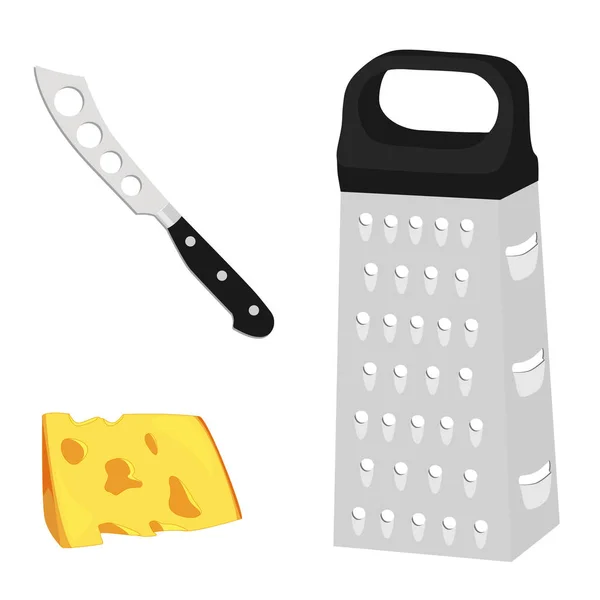 Cheese. knife and grater — Stock Photo, Image