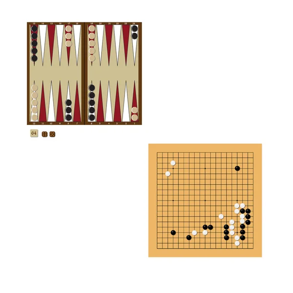 Backgammon und Go Spiel — Stockfoto