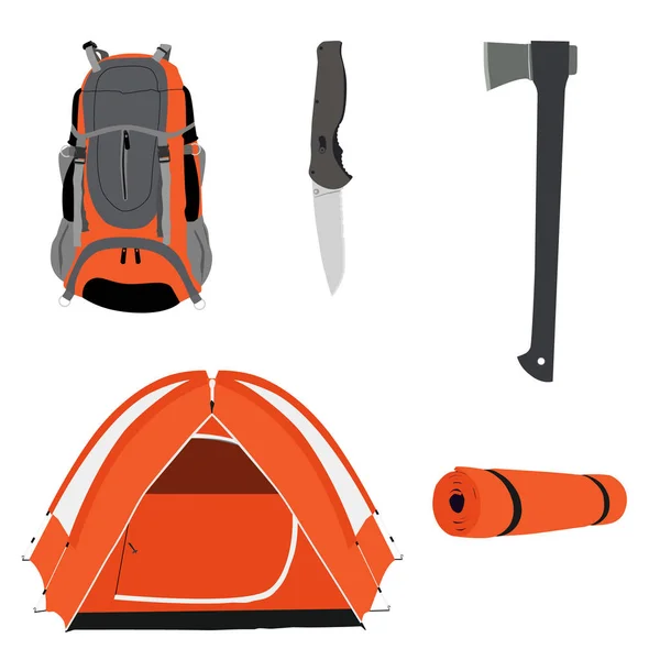 Conjunto de icono de camping — Foto de Stock