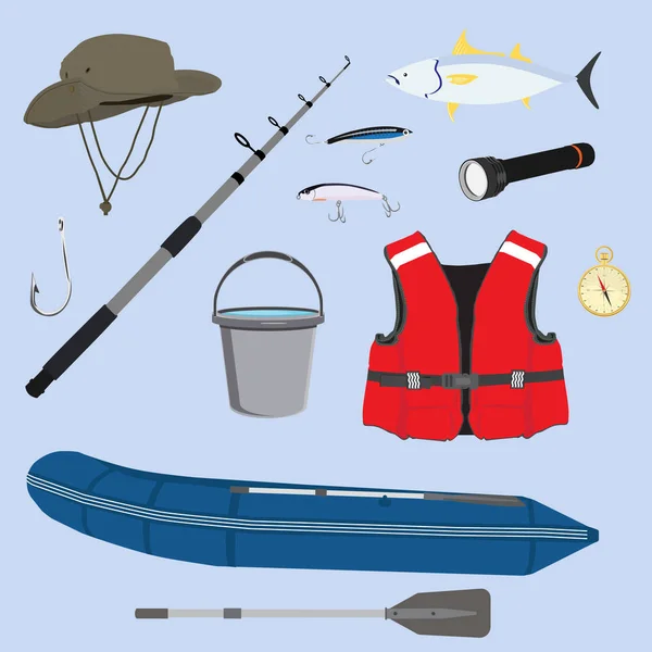 Conjunto de iconos de pesca — Foto de Stock