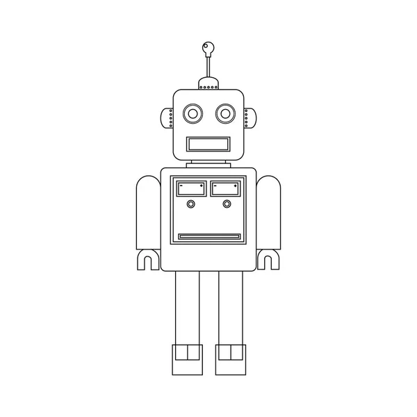 Retro robot raster — Stok fotoğraf