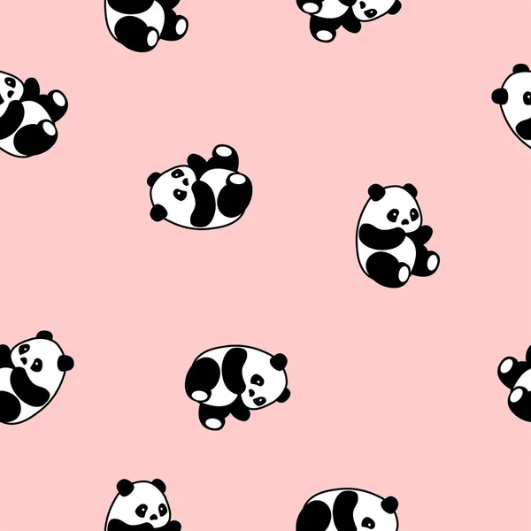 Patrón oso panda — Vector de stock