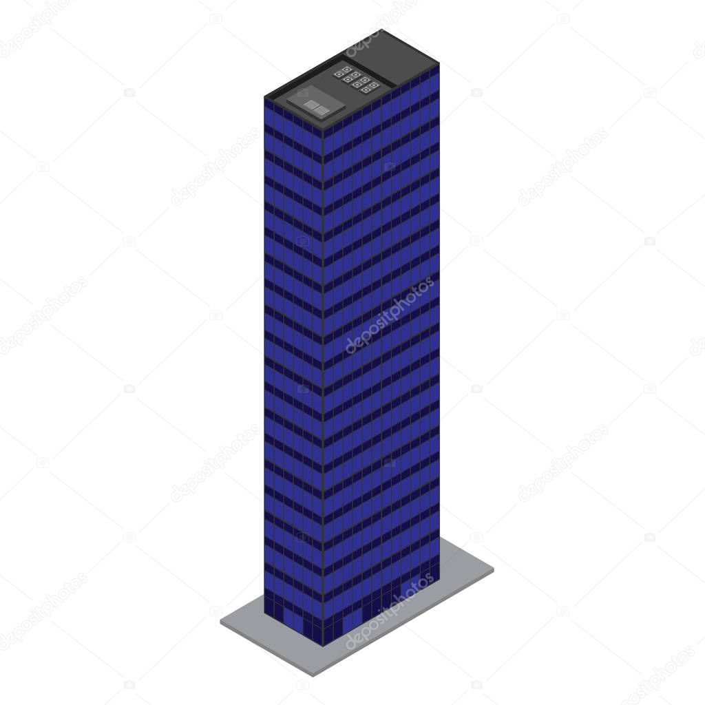 Isometric skyscraper vector