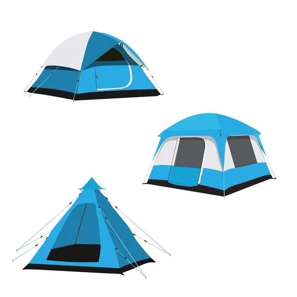 Blå camping tält — Stockfoto