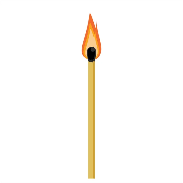 Palito de fósforo a queimar — Fotografia de Stock