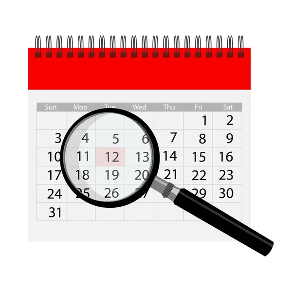 Calendrier et loupe — Image vectorielle