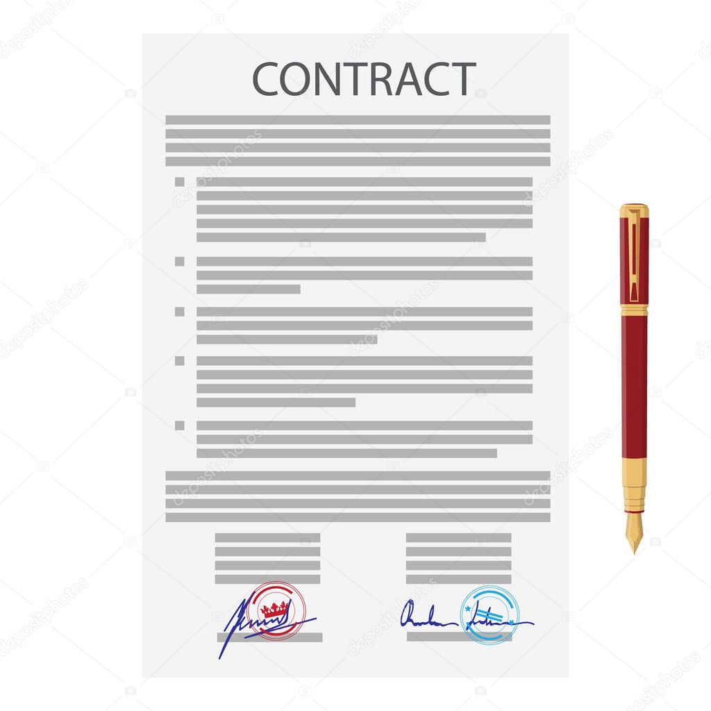 Signed business contract