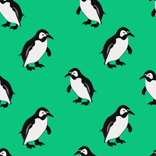 模式企鹅绿色 — 图库照片