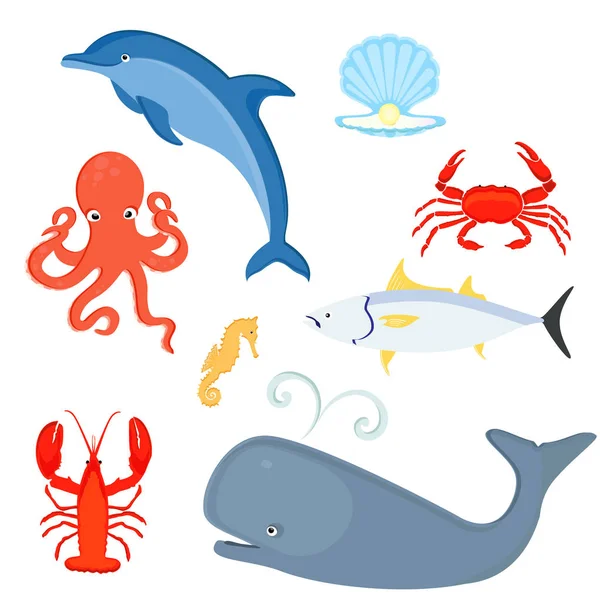 Sea creatures set — Stock Photo, Image