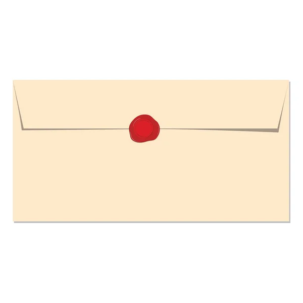 Realistic envelope with wax stamp — Stock Photo, Image