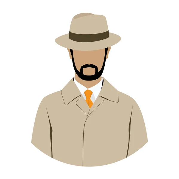 Detektyw avatar ikona — Zdjęcie stockowe