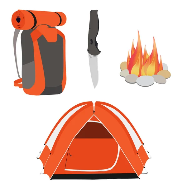 Camping conjunto raster — Foto de Stock