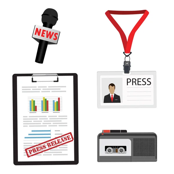 Journalist reporter set — Stockfoto