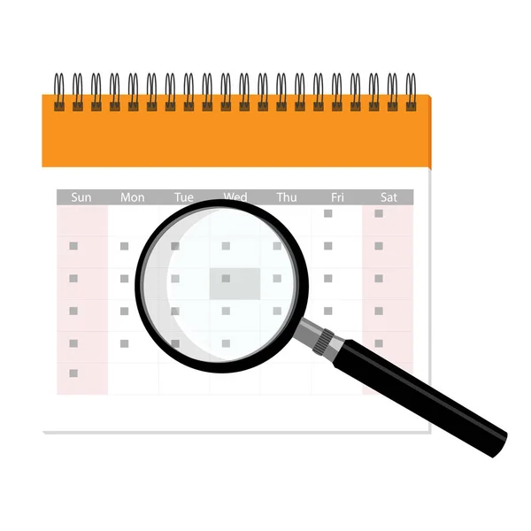 Calendrier et loupe — Image vectorielle