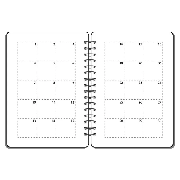 Open planner vector — Stockvector