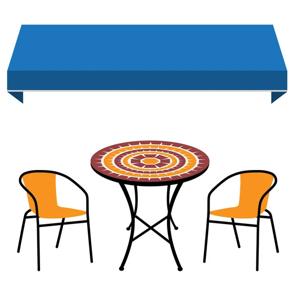 Tente, masa ve sandalye — Stok fotoğraf