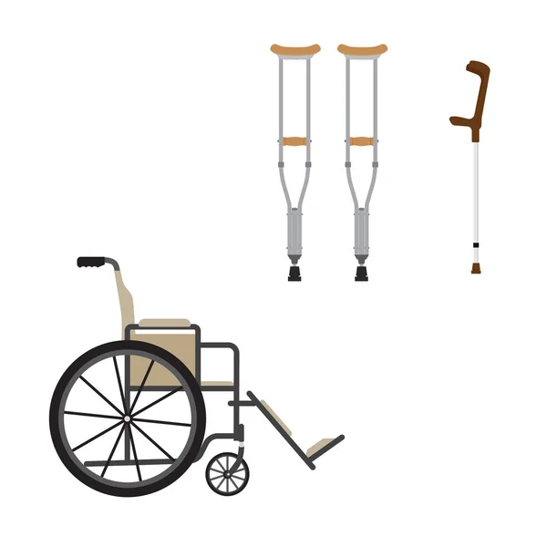 Silla de ruedas y chrutches —  Fotos de Stock