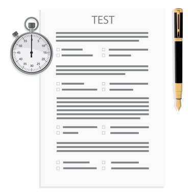 Test, kalem ve zamanlayıcı