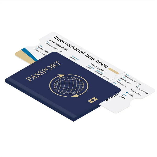 Passaporte e bilhete — Fotografia de Stock