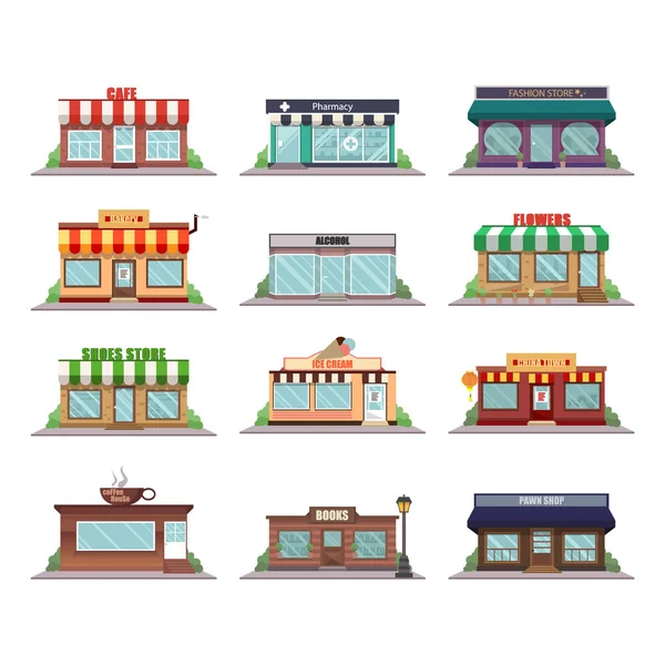 Ícones fachada loja — Fotografia de Stock