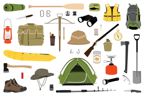 Hiking icons set — Stock Photo, Image